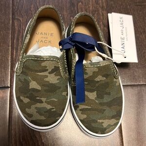 NWT Janie and Jack Gender Neutral Camo Slip On Canvas Shoes!